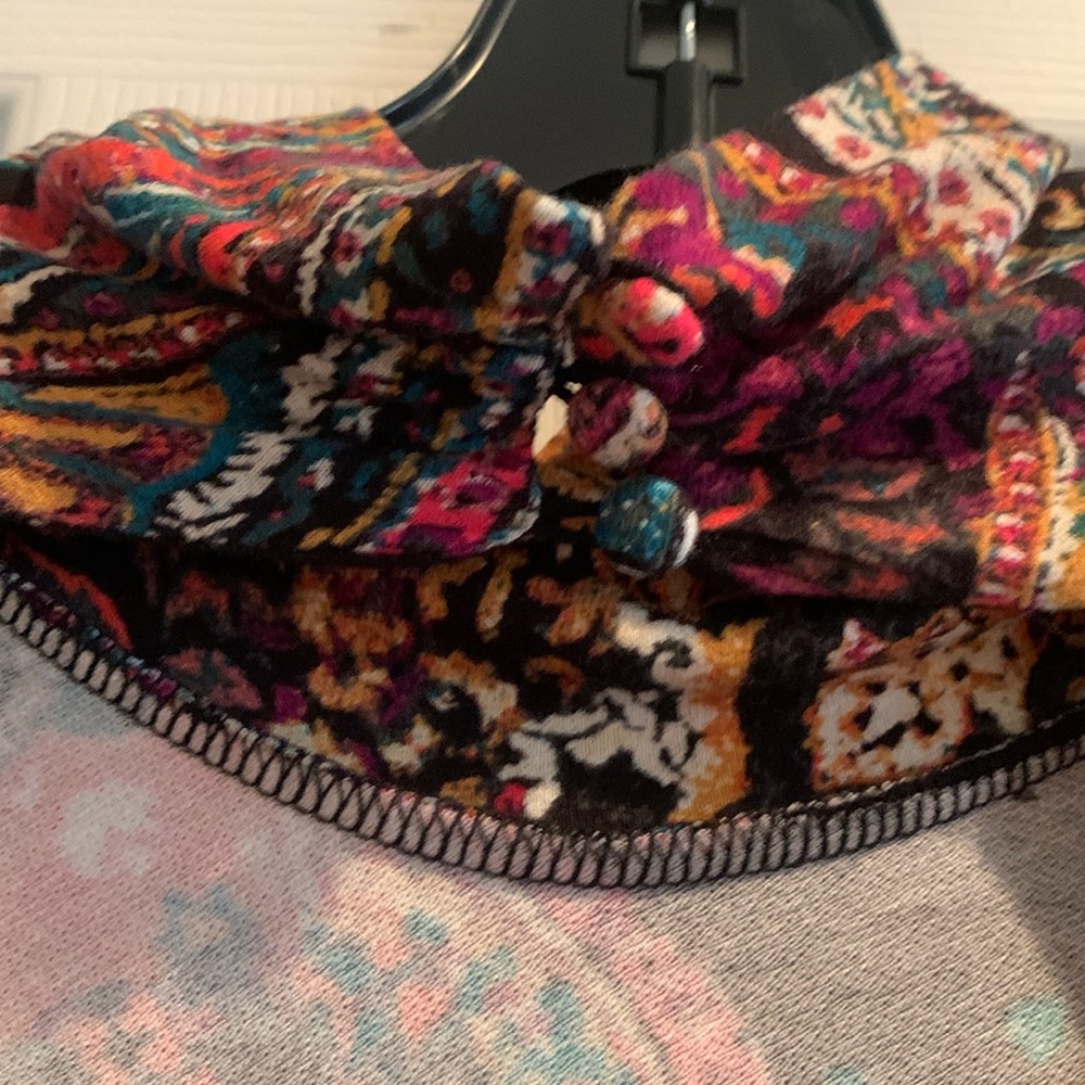 NWT! FREE PEOPLE All Dolled Up Paisley Open Back Mini Dress, soft knit, M. - Picture 7 of 14